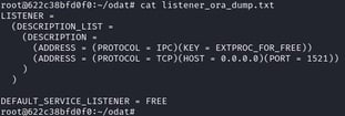 Figure 34. Expose the content of the listener.ora file